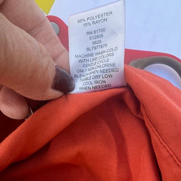 Blair Women’s 2XL button down top, burnt-orange color, 3/4 length sleeves - Picture 7 of 7